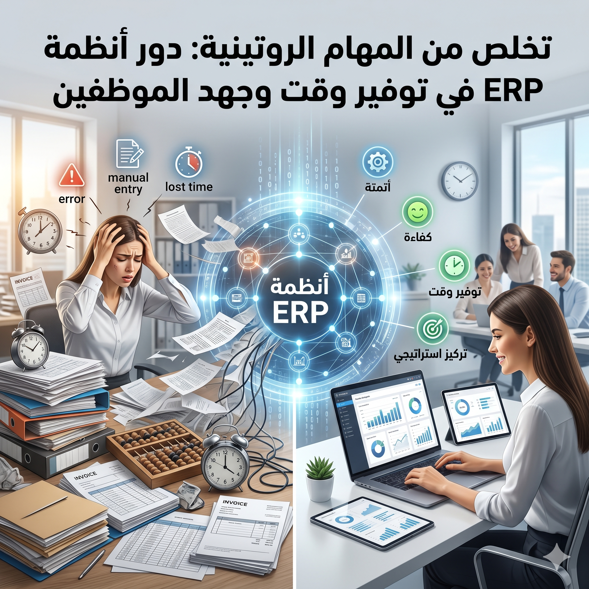 توفير الوقت باستخدام ERP
